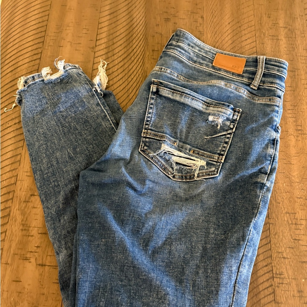 BKE Blue Distressed Skinny Jeans